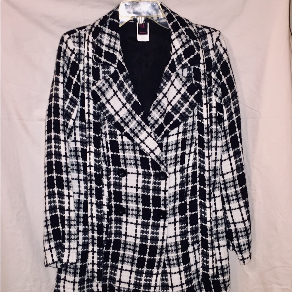 Black and White Wool Pea Coat.